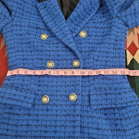 Zara Combination Faux Leather Textured Blazer Sz M Sophisticated Preppy Academia - Picture 10 of 14